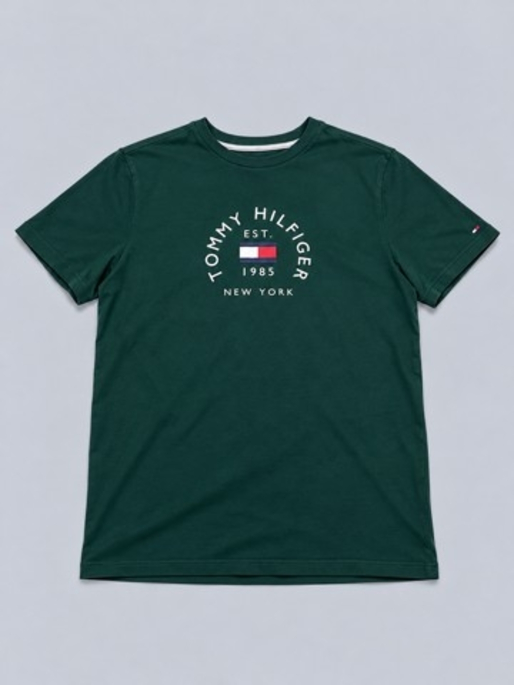 Tommy Hilfiger Men's Green Logo Crew Neck T-Shirt